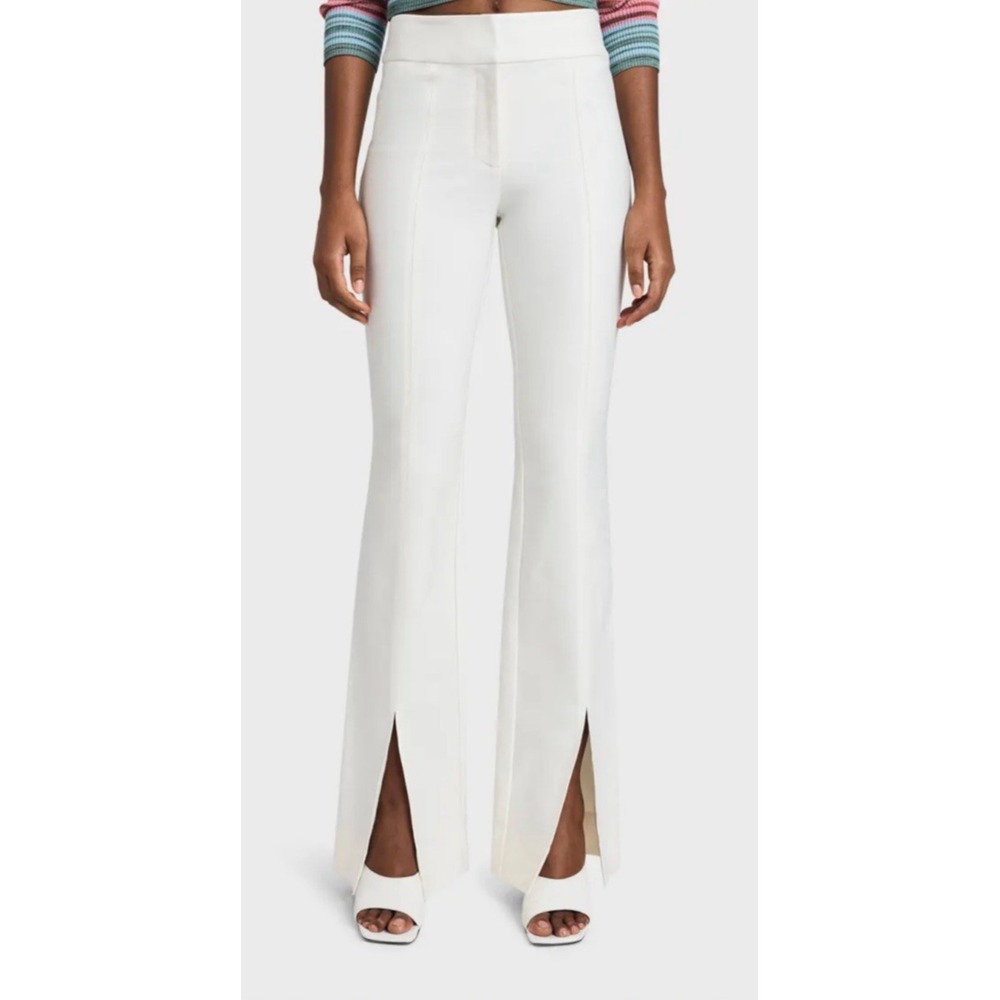 Derek Lam 10 Crosby Flared Front‎ Split Hem Trouser Soft White Womens 8 NET $375